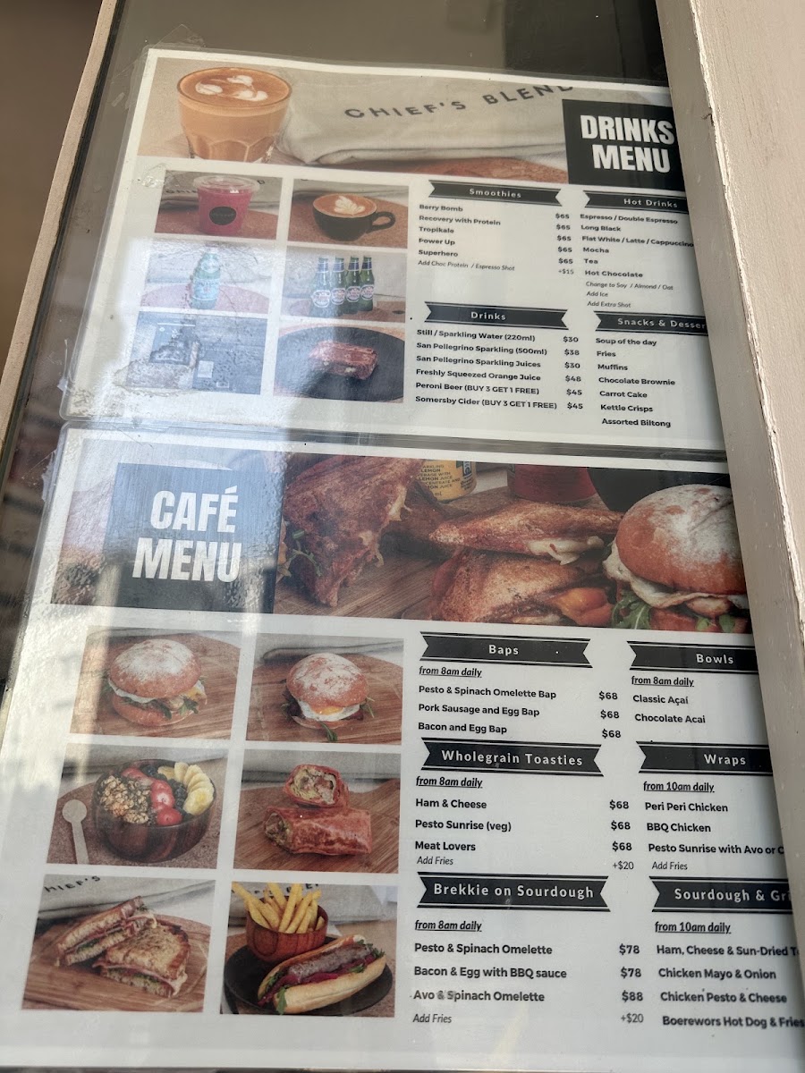 Chief's Blend menu board