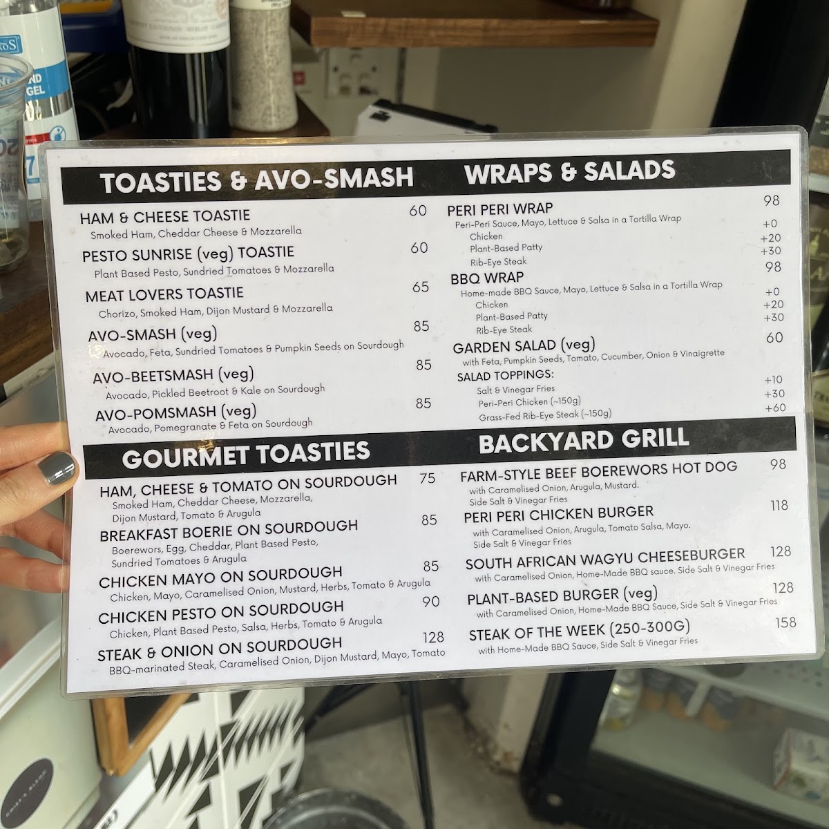 Chief's Blend menu board