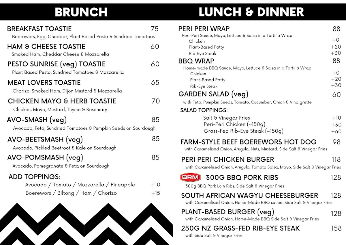 Chief's Blend menu board