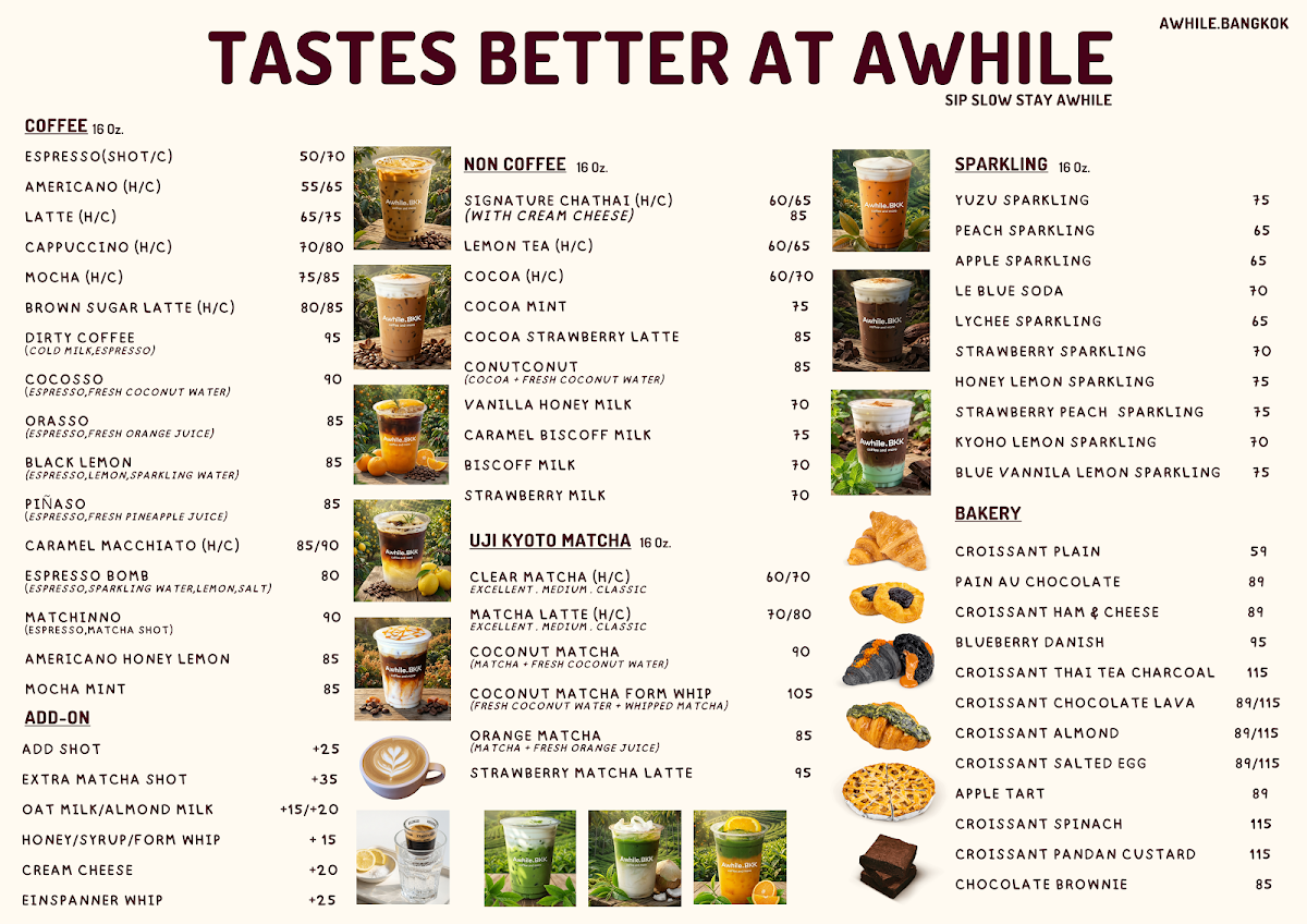 ADORE Cafe menu board