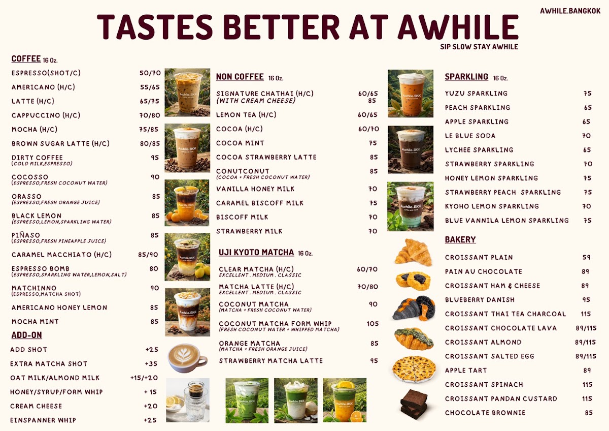 ADORE Cafe menu board