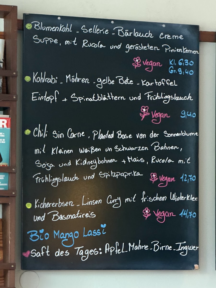 Café Heinrich menu board