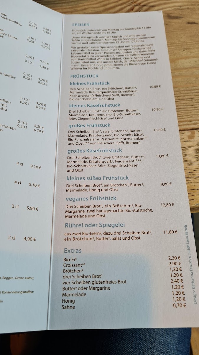 Café Heinrich menu board