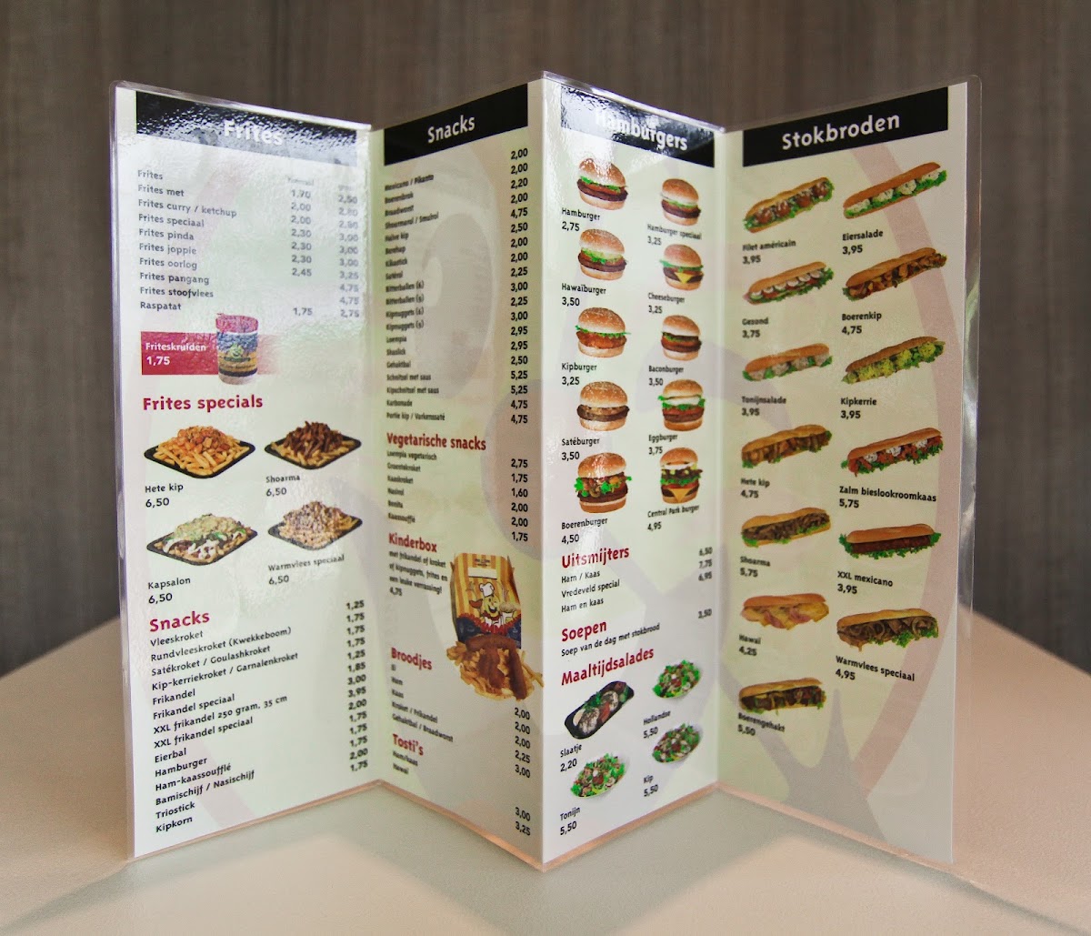 Any Tyme Vredeveld Assen menu board