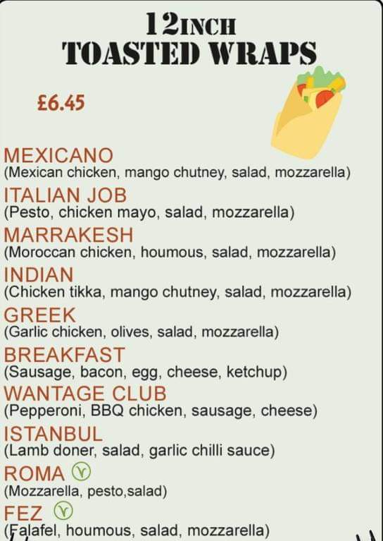 The Panini Shop menu board