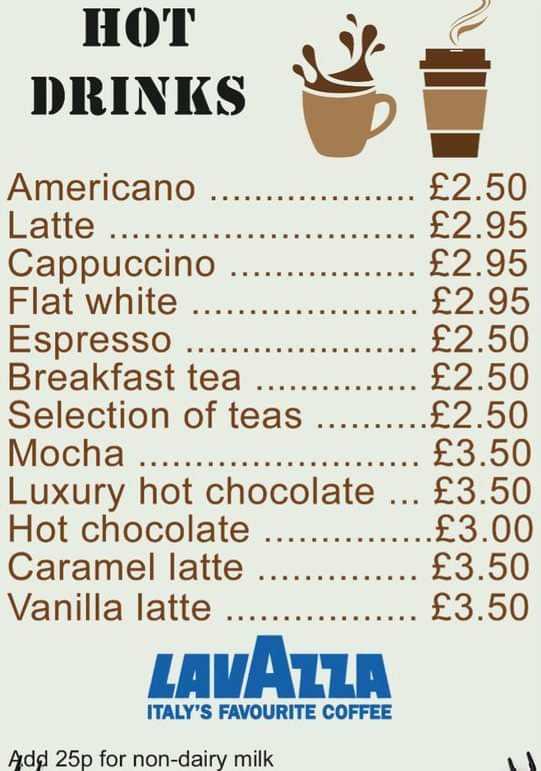 The Panini Shop menu board