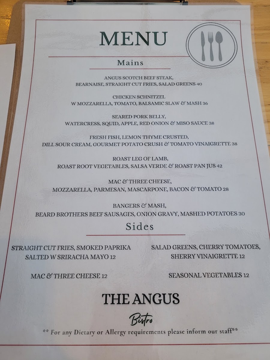 Pickles Perch menu board