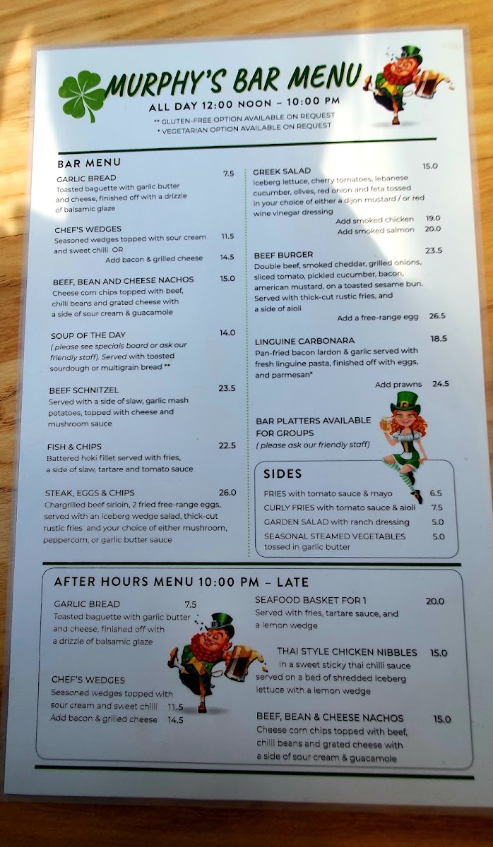 Pickles Perch menu board