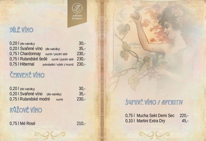Muzejní Kavárna Uherský Brod menu board