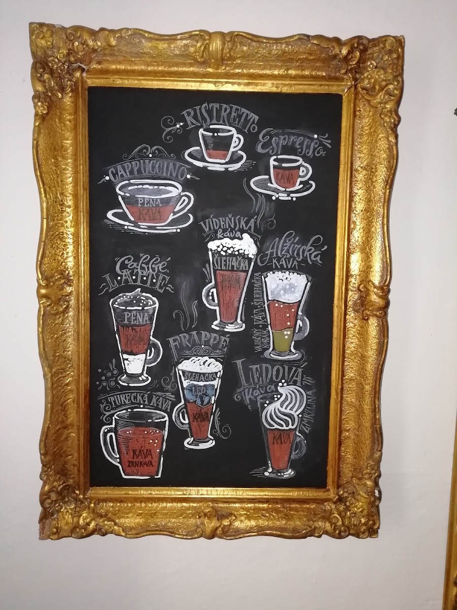 Muzejní Kavárna Uherský Brod menu board