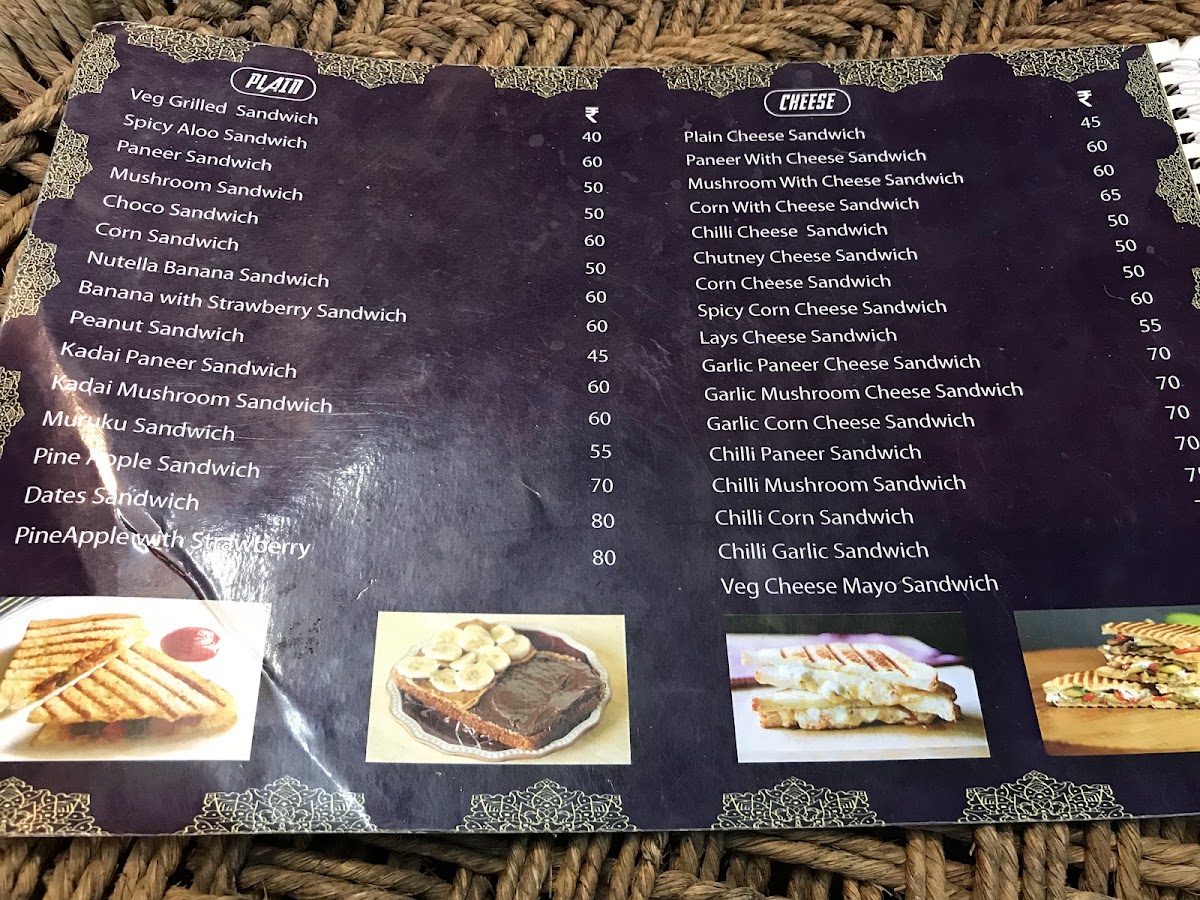 Marutham's Coffee menu board
