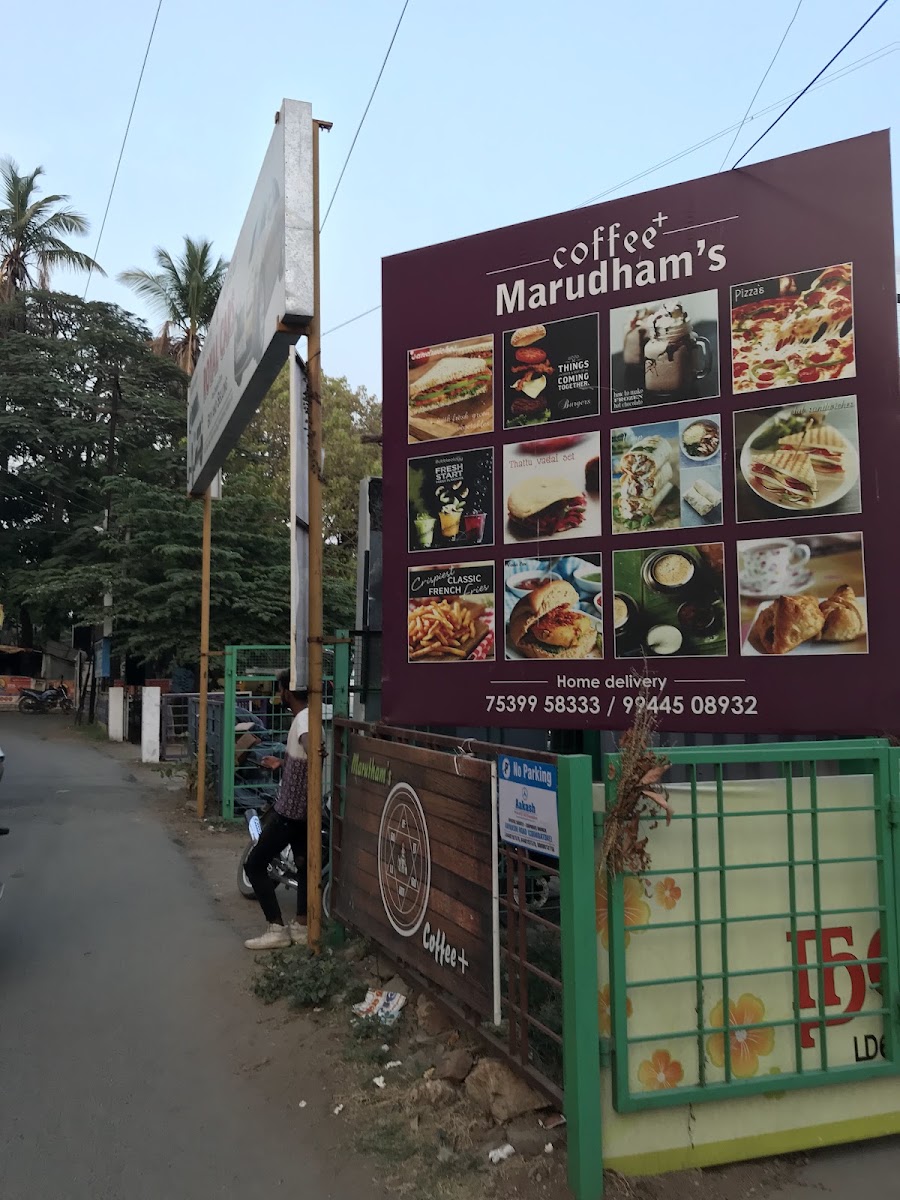 Marutham's Coffee menu board