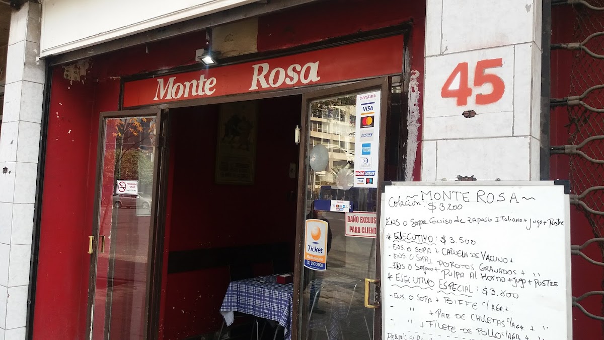 Cafe Monte Rosa menu board