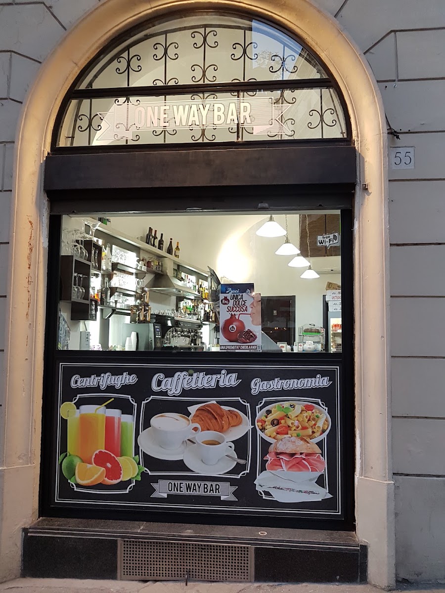 One Way Bar menu board