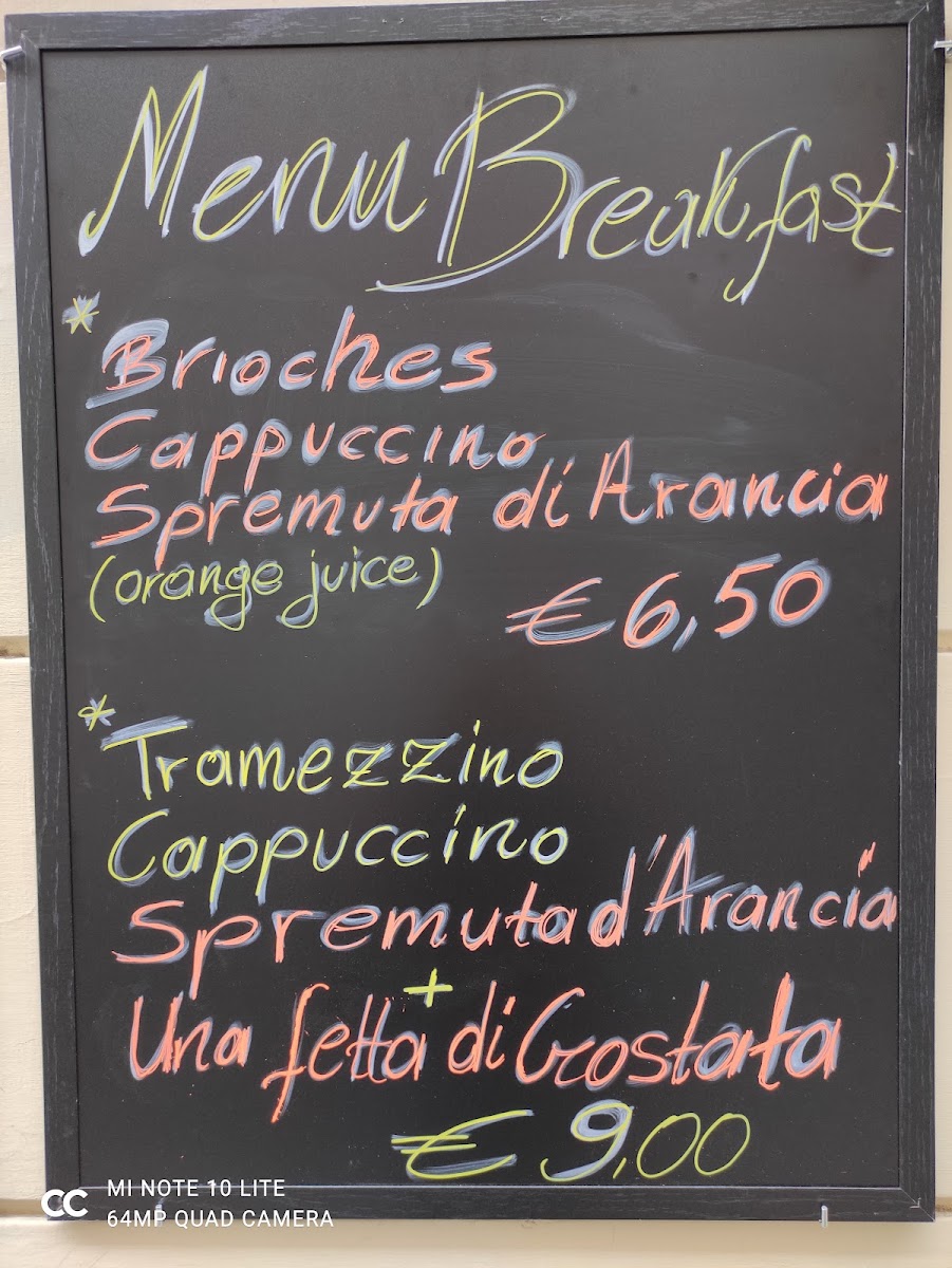 One Way Bar menu board