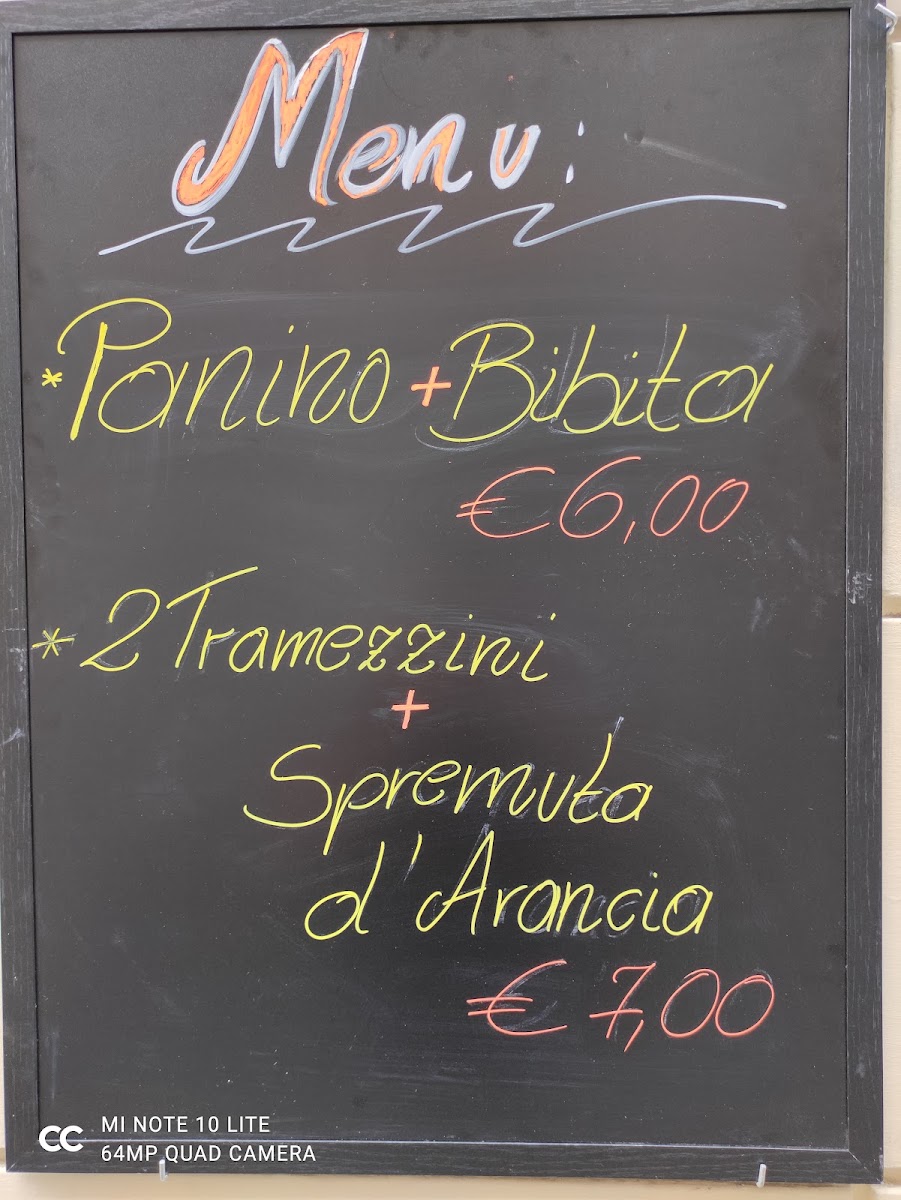 One Way Bar menu board