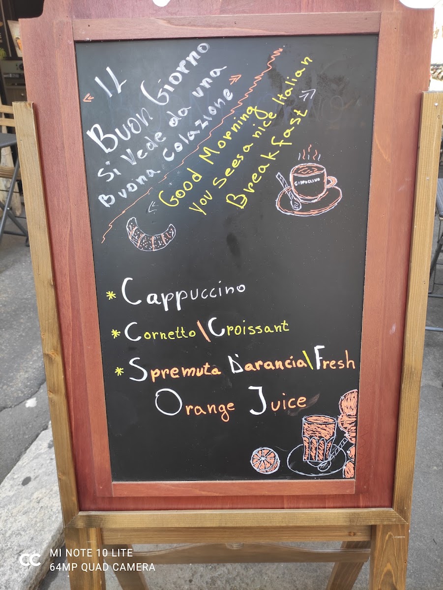 One Way Bar menu board