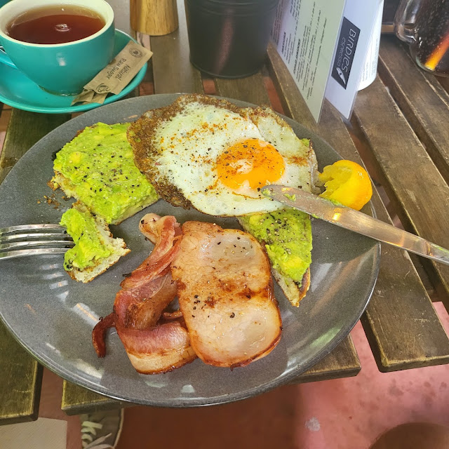 Breakfast Bacon Eggs and Avo Smash