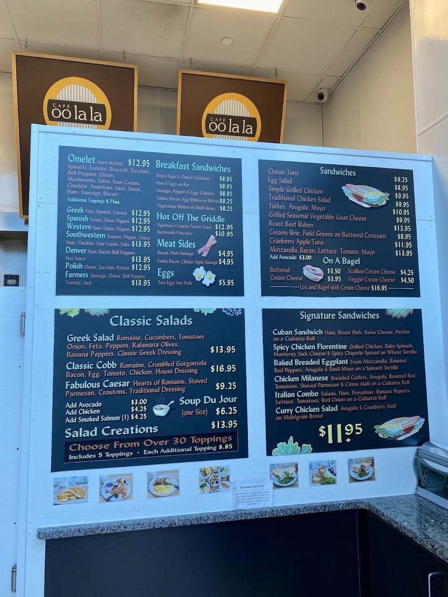 Cafe Oolala menu board