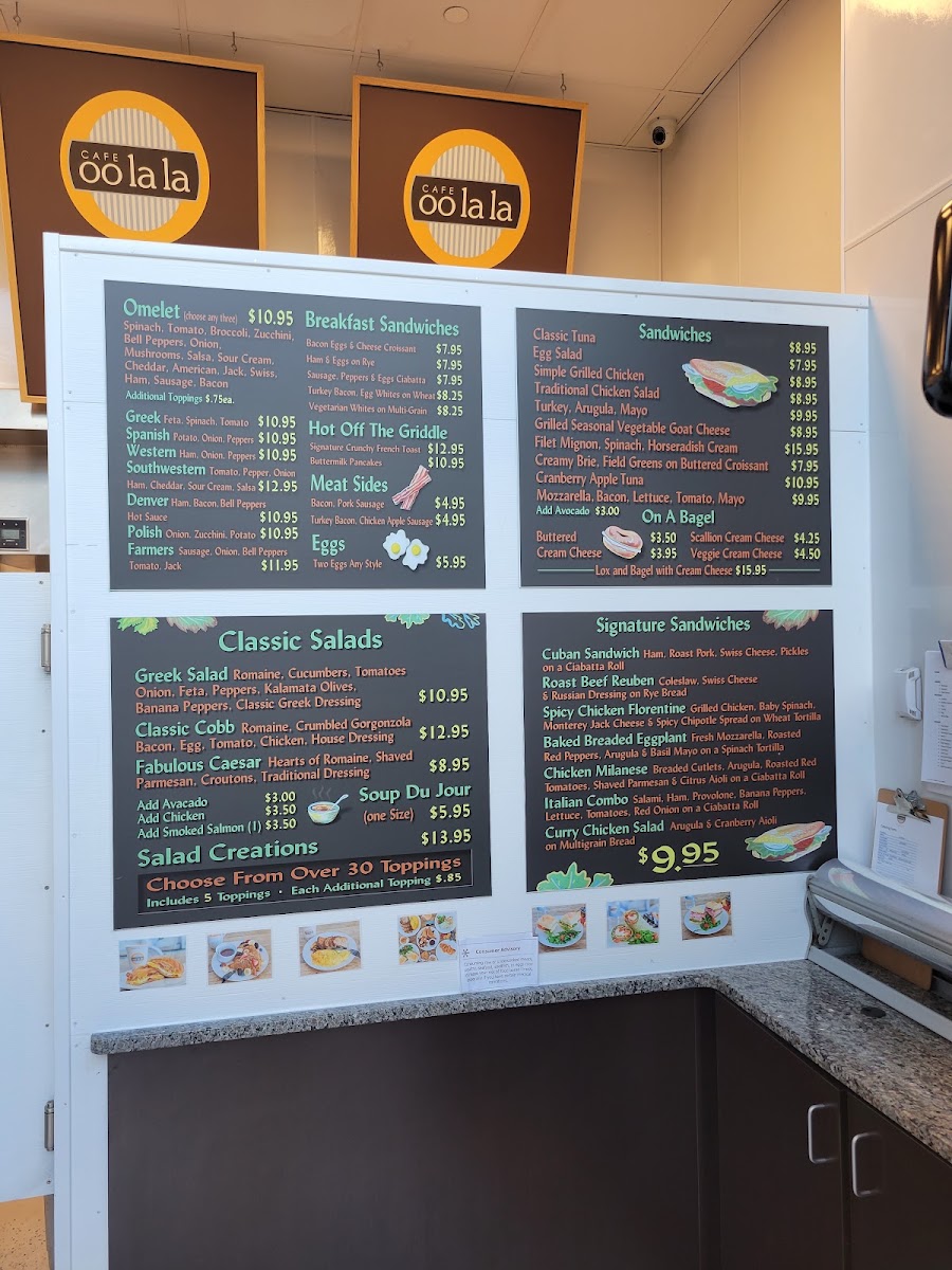 Cafe Oolala menu board