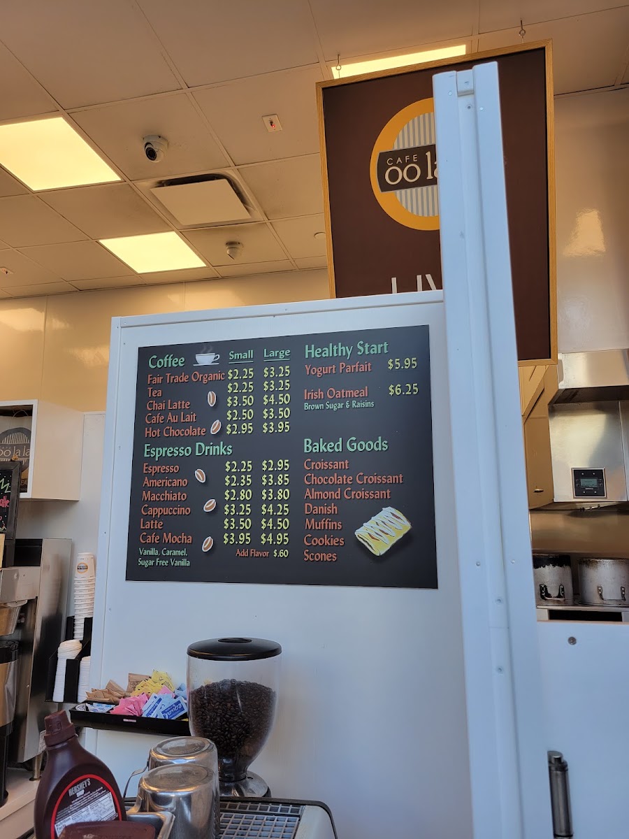 Cafe Oolala menu board