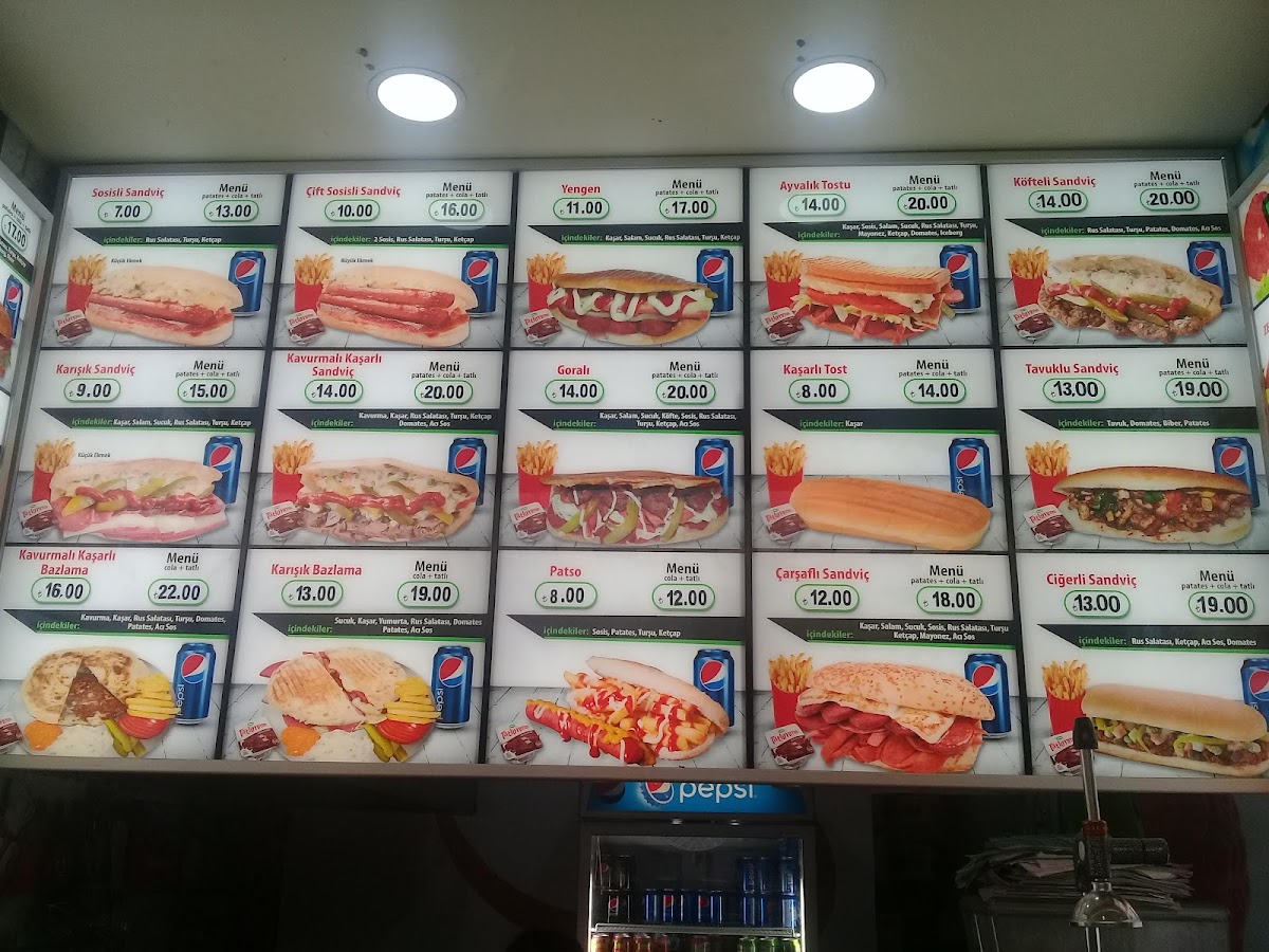 Vitamin Tunalı menu board