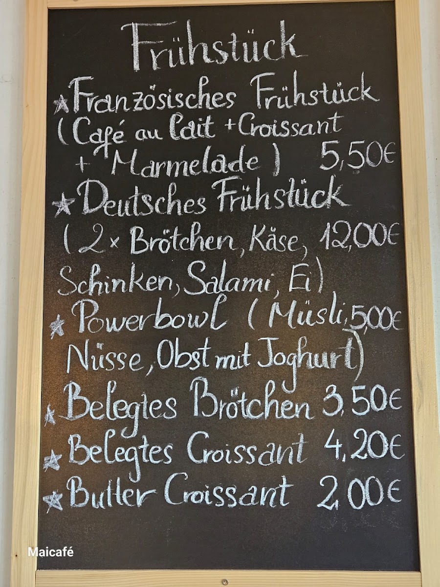 MaiCafé menu board