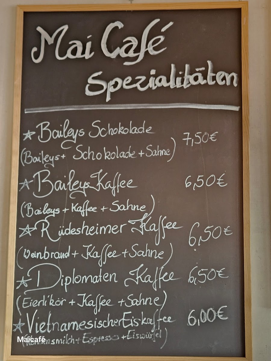 MaiCafé menu board