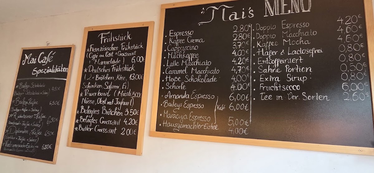 MaiCafé menu board