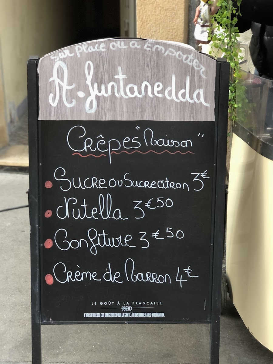 A funtanedda menu board