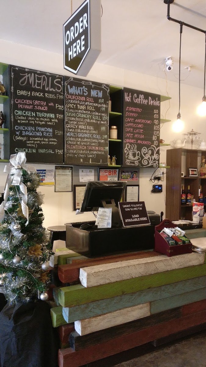 Merc's Cafe menu board