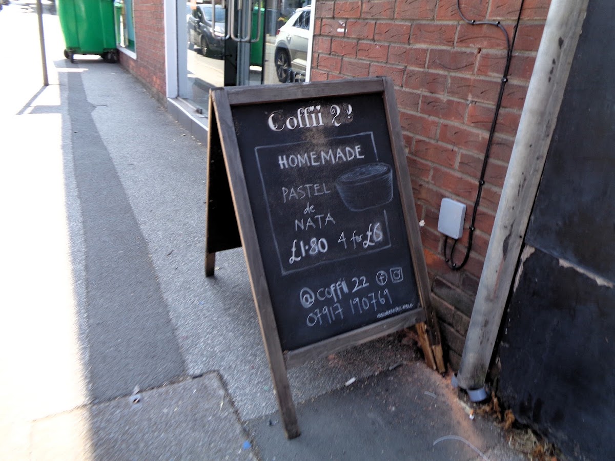 Coffii 22 menu board