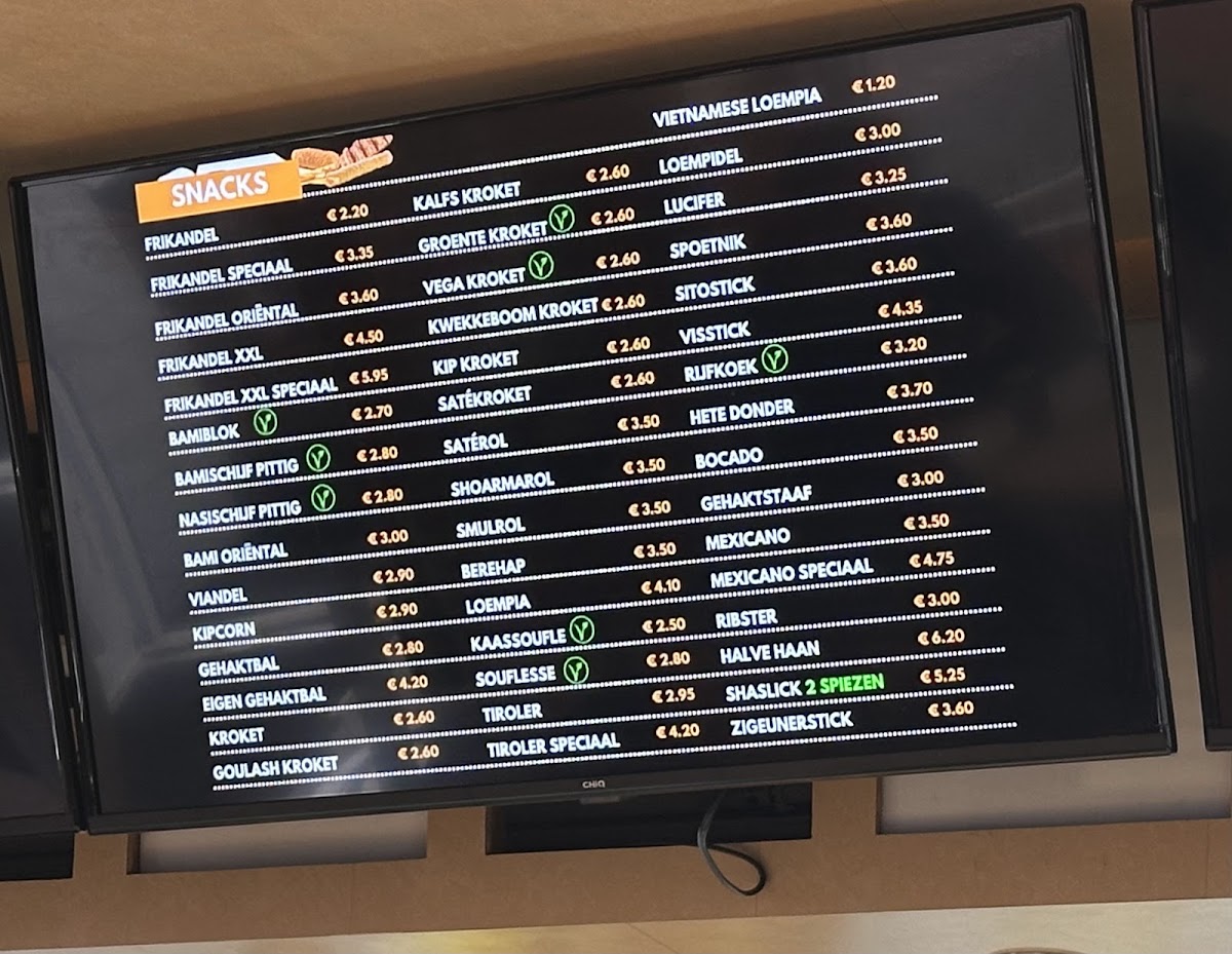 Cafetaria De Boemerang menu board