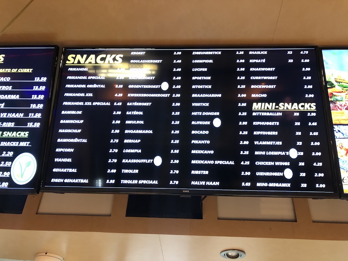 Cafetaria De Boemerang menu board