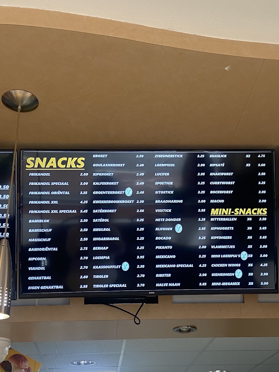 Cafetaria De Boemerang menu board