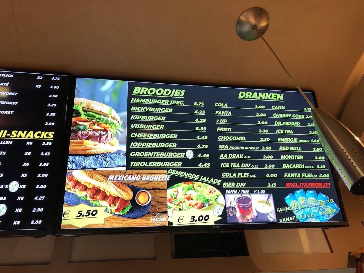 Cafetaria De Boemerang menu board