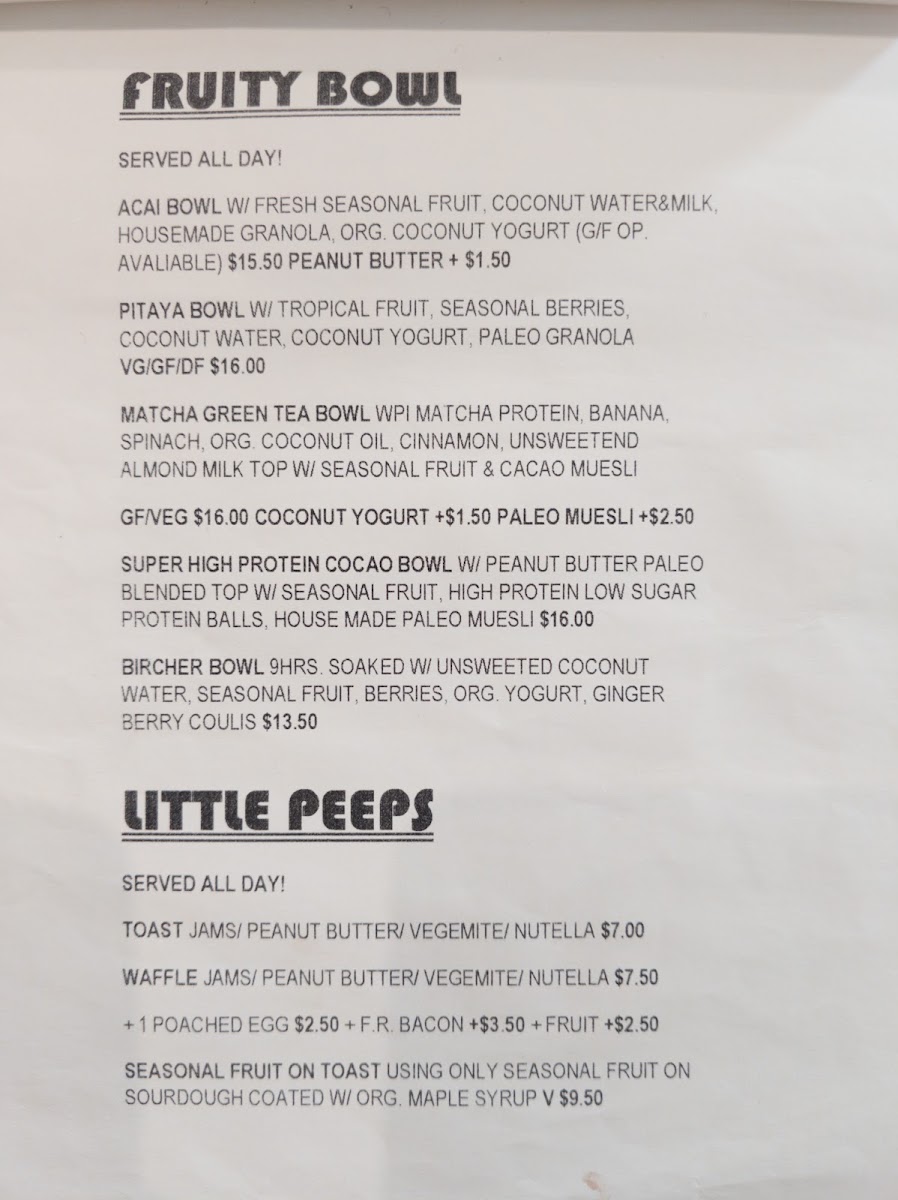 6 Nutrition menu board