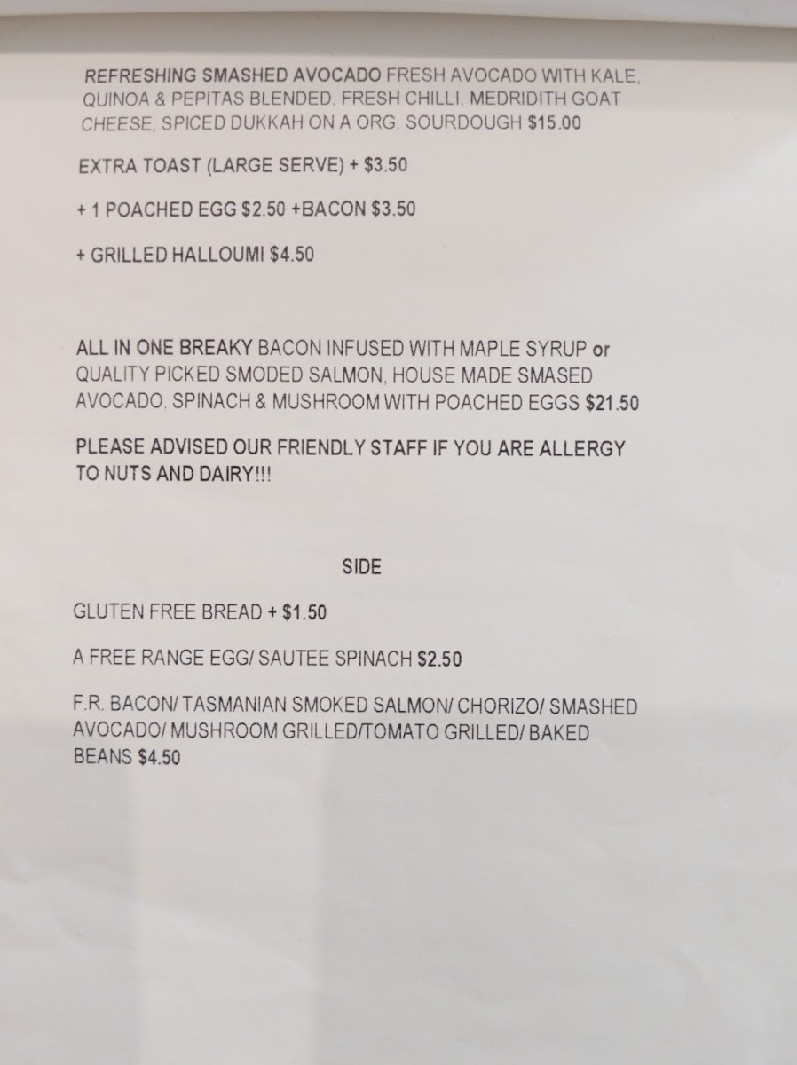 6 Nutrition menu board