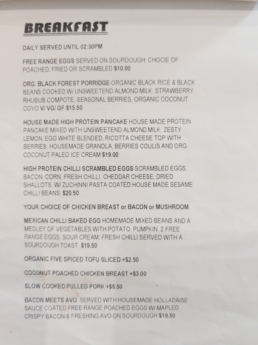 6 Nutrition menu board