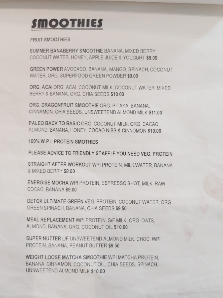 6 Nutrition menu board