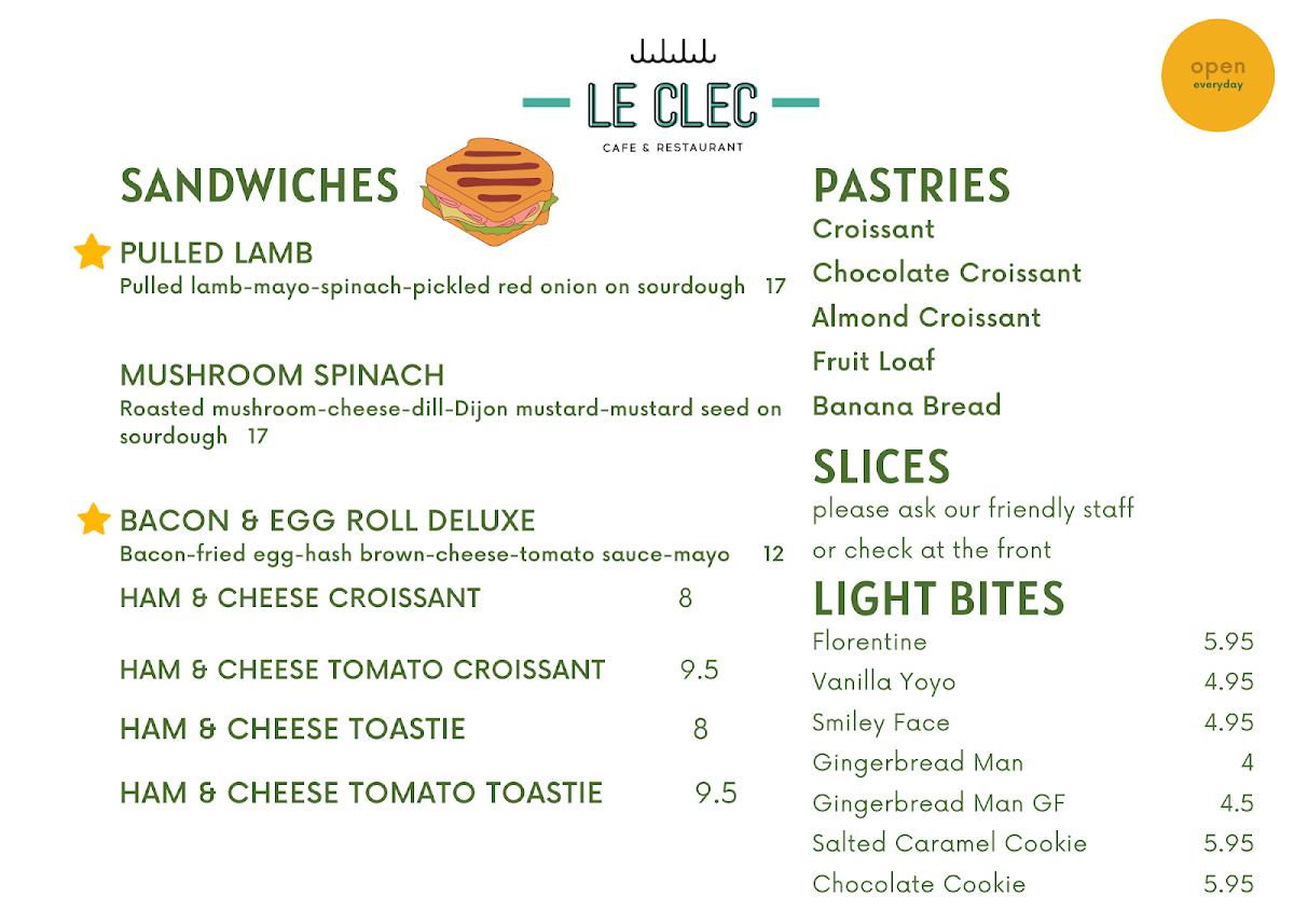 Le CLEC menu board
