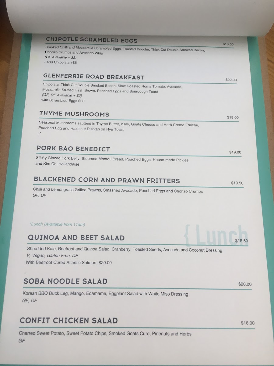 Le CLEC menu board