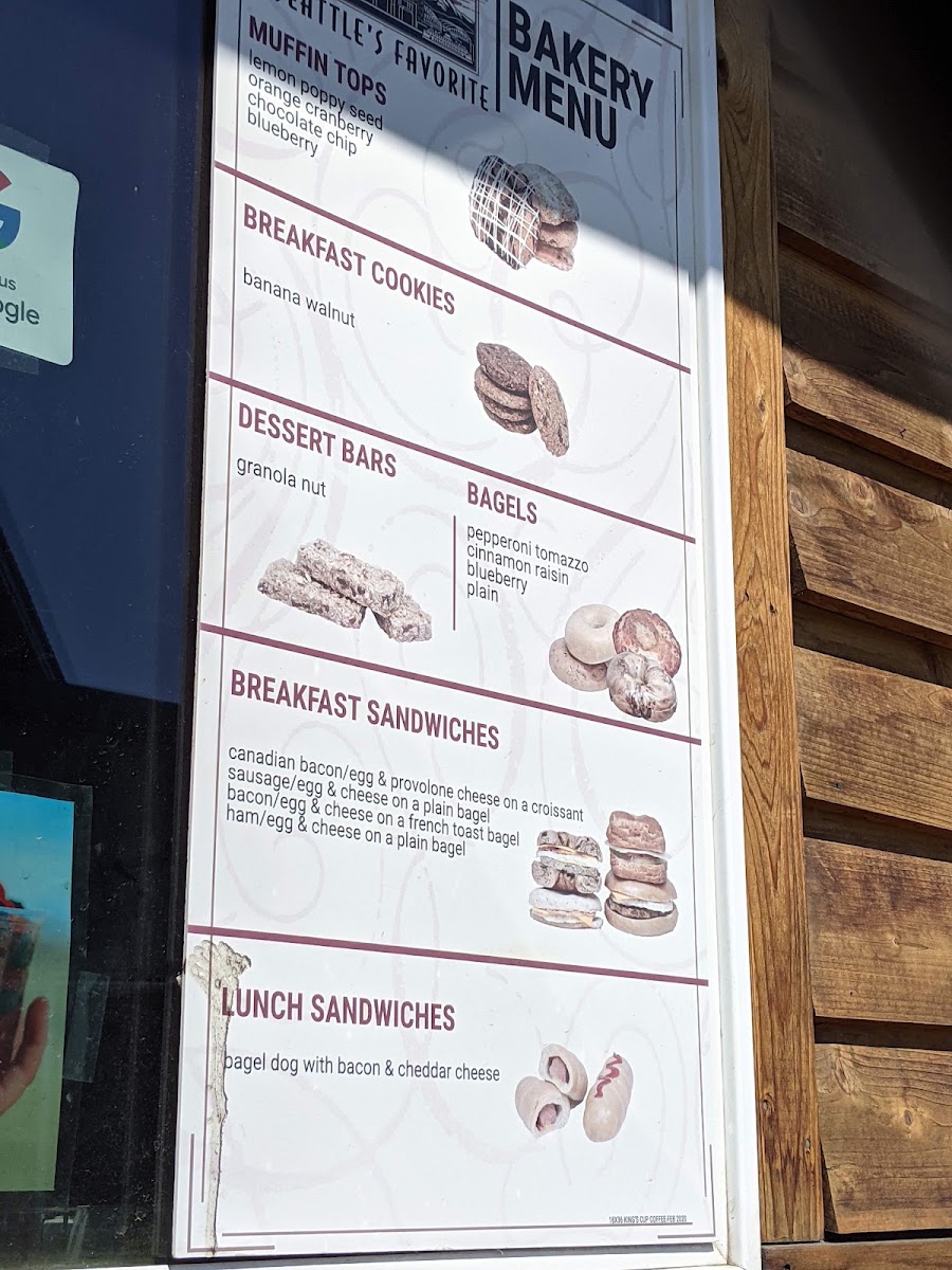 King's Cup Coffee menu board