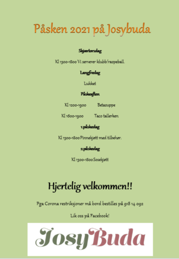 Josybuda menu board