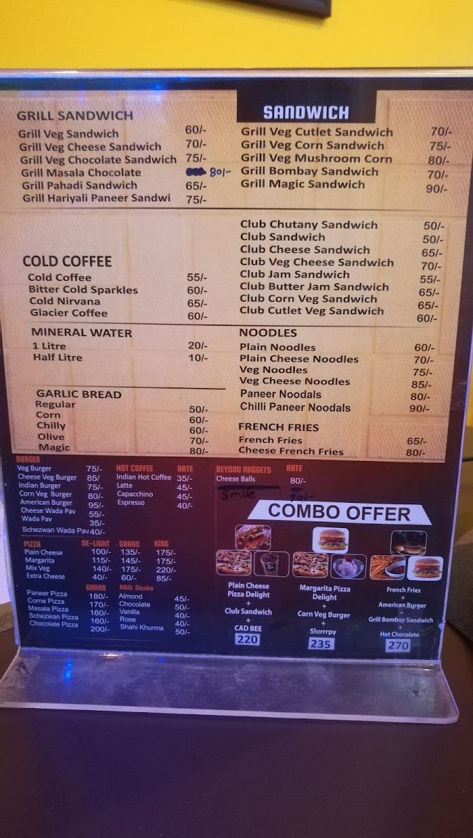 Cafe Hidden Place menu board