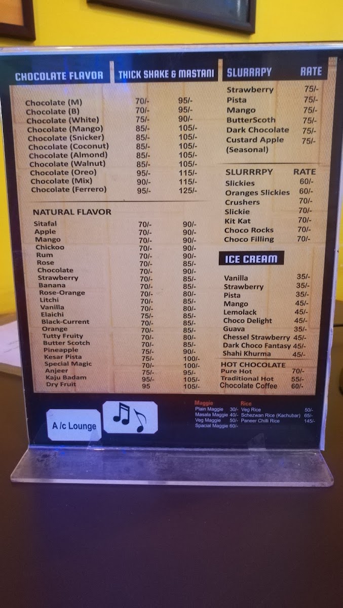 Cafe Hidden Place menu board
