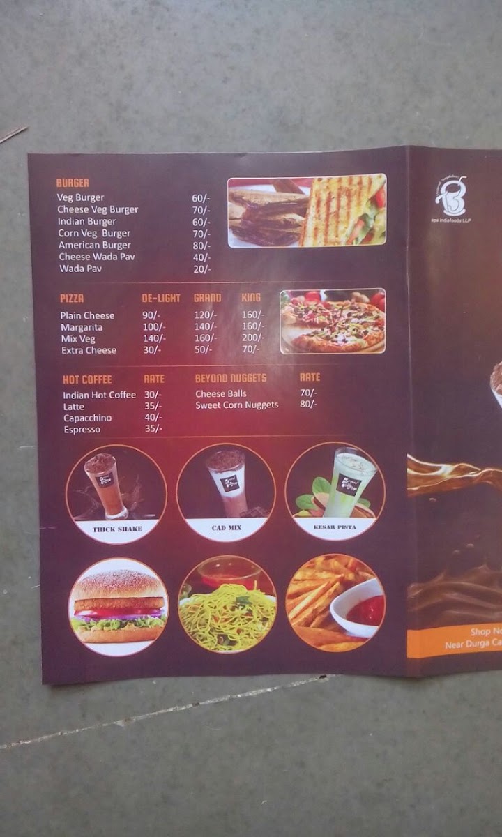 Cafe Hidden Place menu board