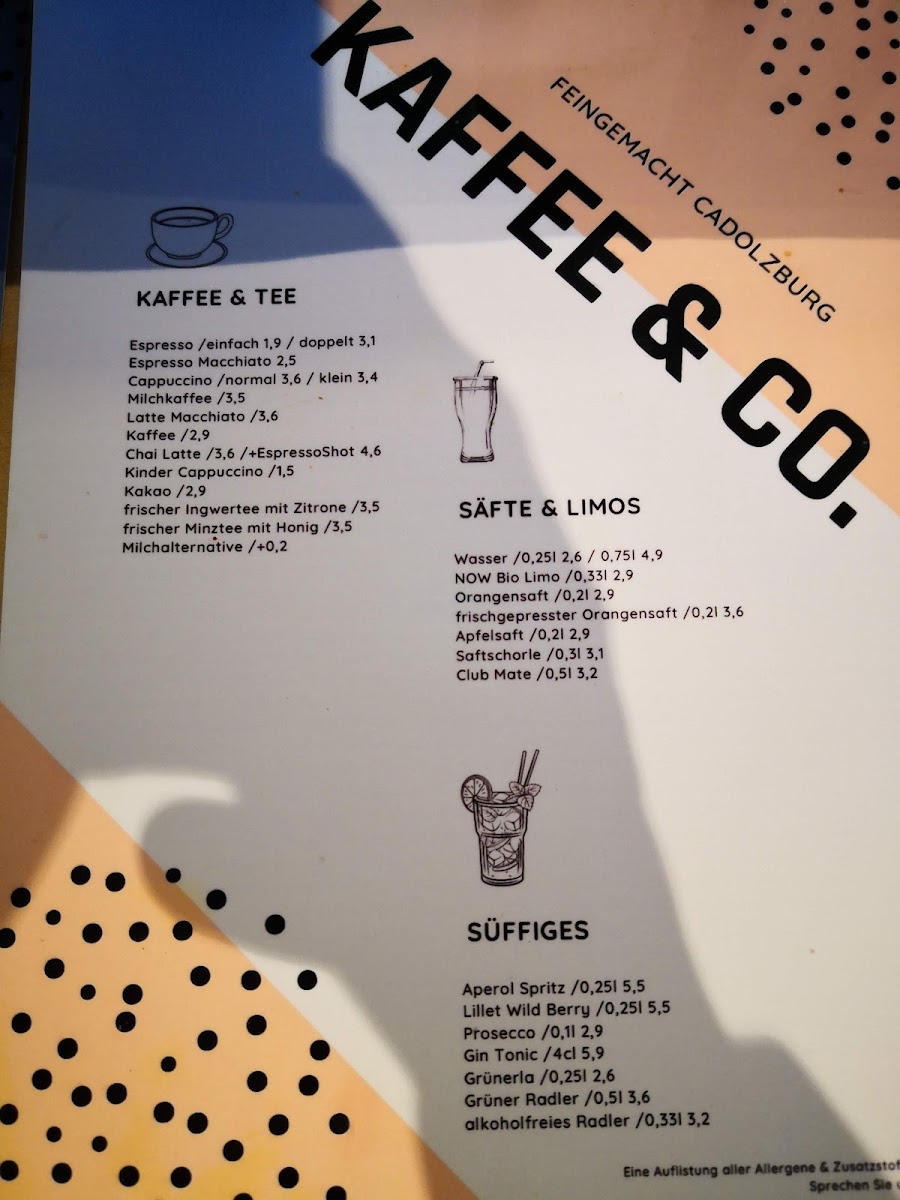feingemacht menu board