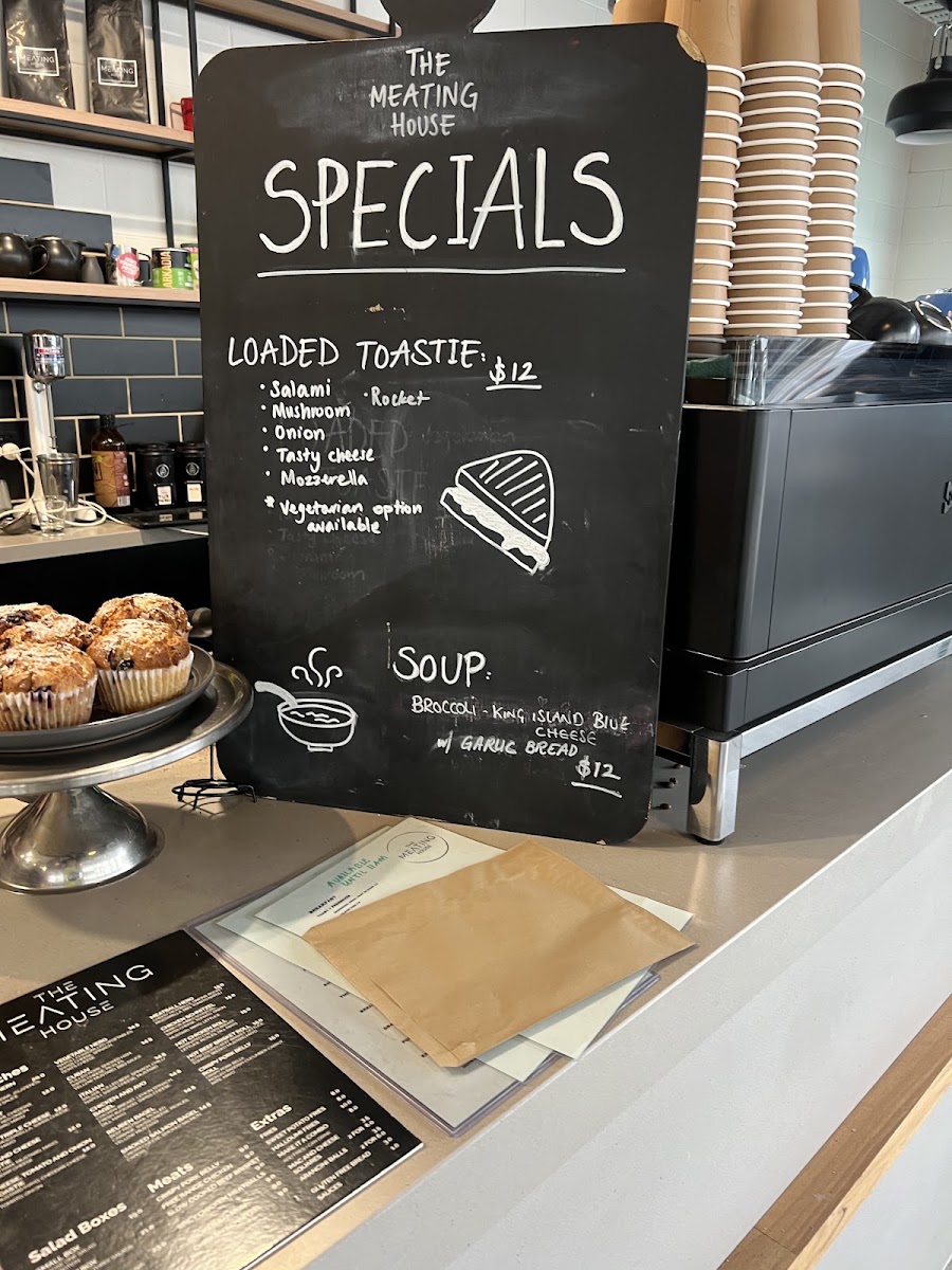 The Meating House menu board