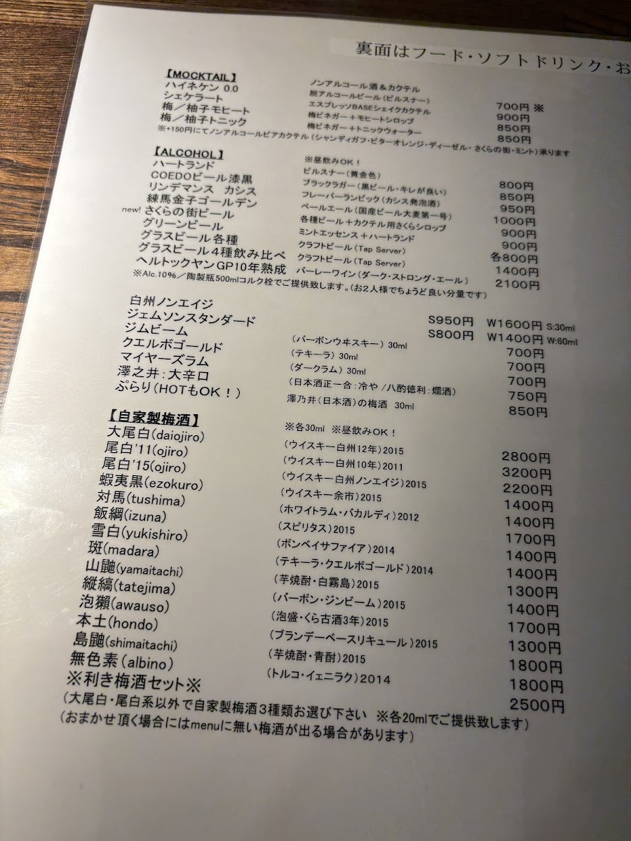 図鑑カフェfumikura menu board